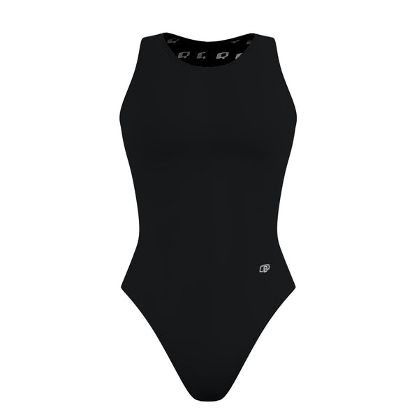 Solid Black - Women Waterpolo Swimsuit Classic Cut