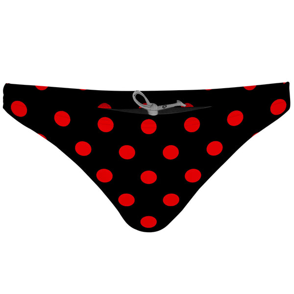 Red-Black Polka Dots - Tieback Bikini Bottom