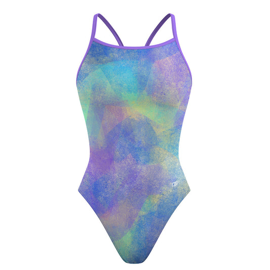 Abstract Marks Skinny Strap Swimsuit