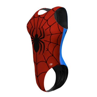 spider red and blue - Women's Waterpolo Swimsuit Cheeky Cut