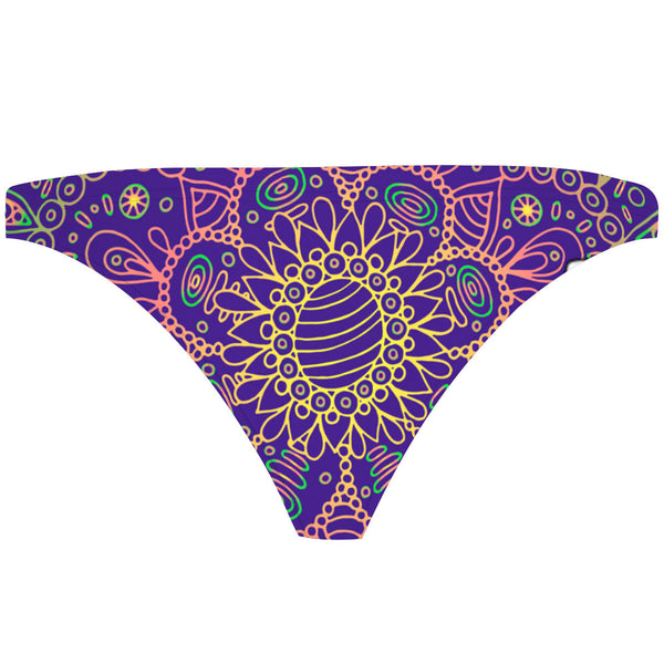 Purple Mandala Tieback Bikini Bottom