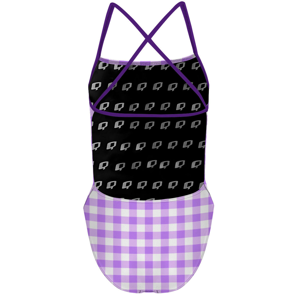Purple Gingham X Back - "X" Back Swimsuit