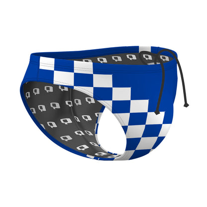 New Checks Blue - Waterpolo Brief Swimsuit