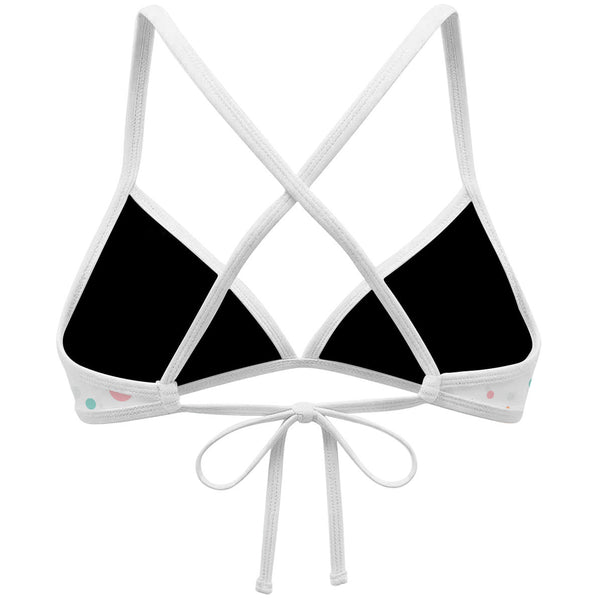 Multicolor Polka Dots - Tieback Bikini Top