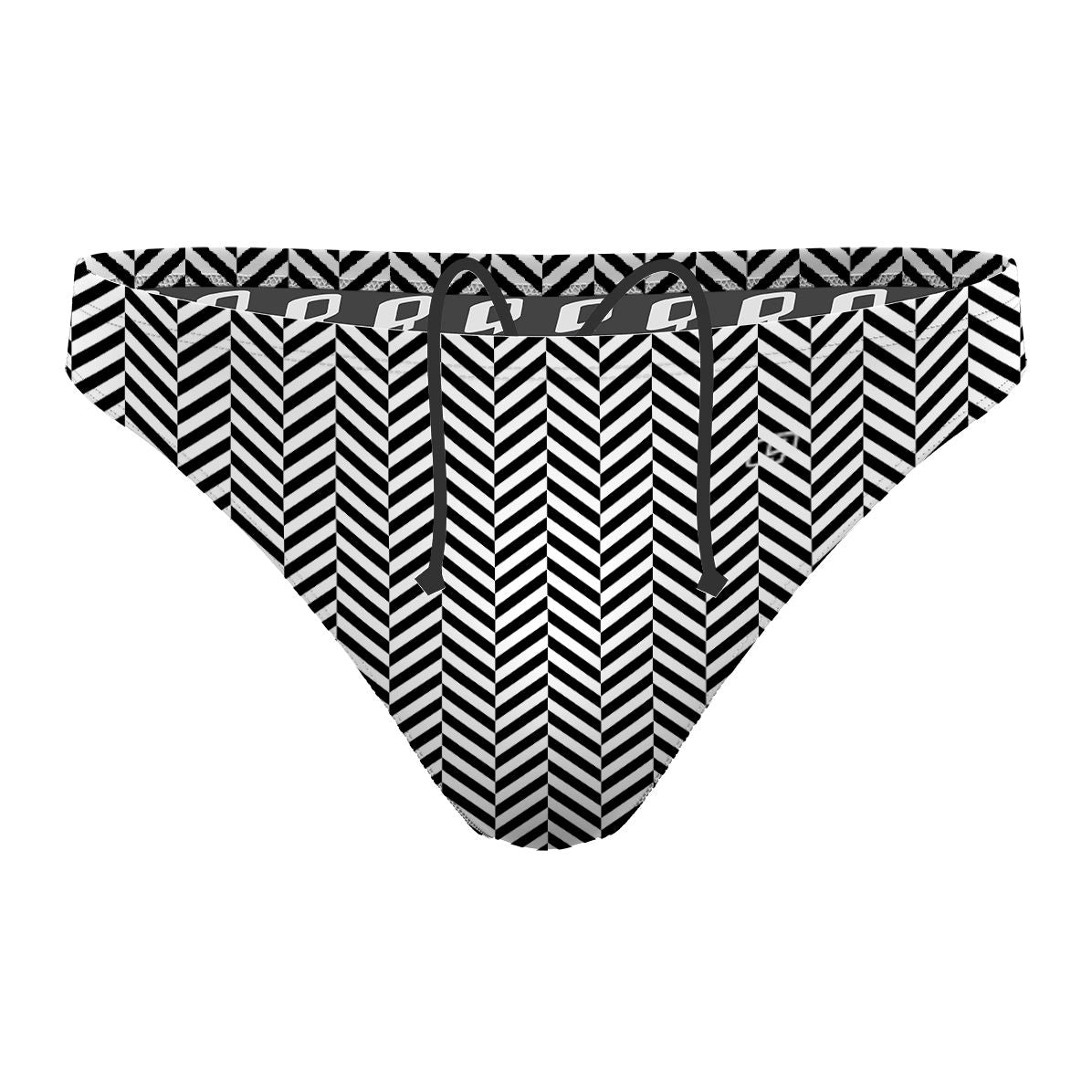 Herringbone 100 B&W - Waterpolo Brief Swimsuit