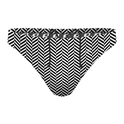 Herringbone 100 B&W - Waterpolo Brief Swimsuit
