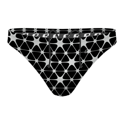 Stars 1 Black Silver - Waterpolo Brief Swimsuit