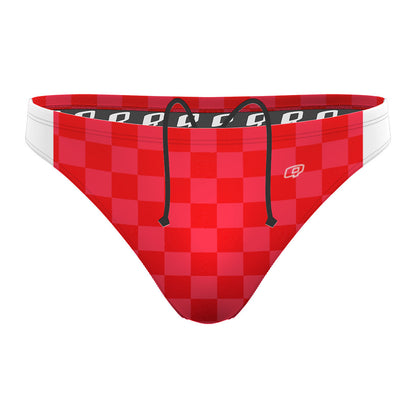 Red Check - Waterpolo Brief Swimsuit
