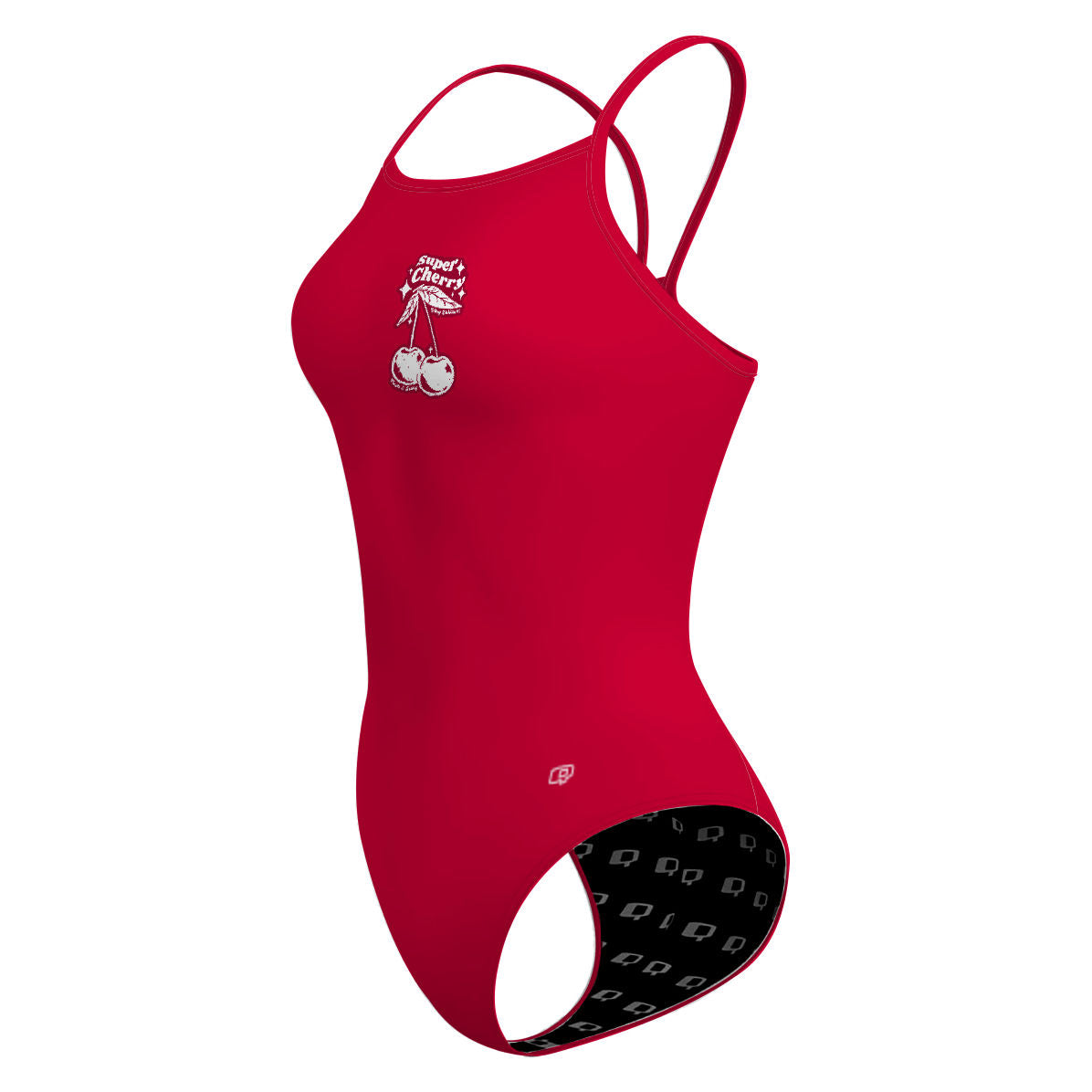 Cherry Cute - Solid Skinny Strap Swimsuit