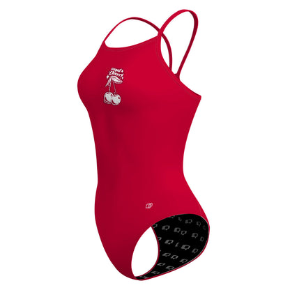 Cherry Cute - Solid Skinny Strap Swimsuit