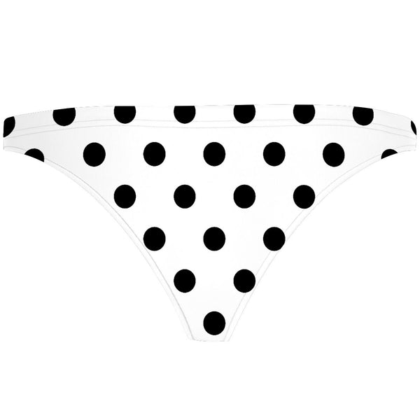 White-Black Polka Dots - Tieback Bikini Bottom