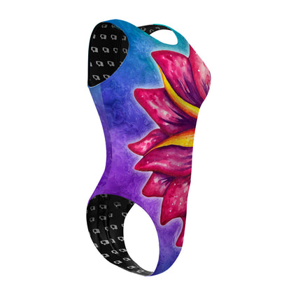 Floating Flower - Women's Waterpolo Swimsuit Cheeky Cut