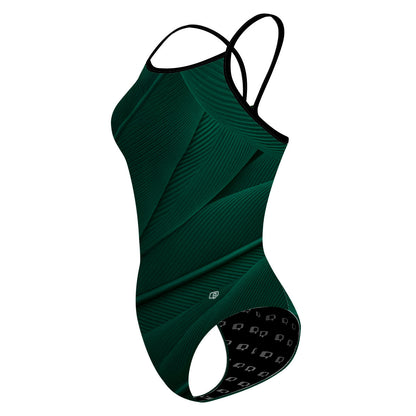 Green Feathers - Skinny Strap Swimsuit
