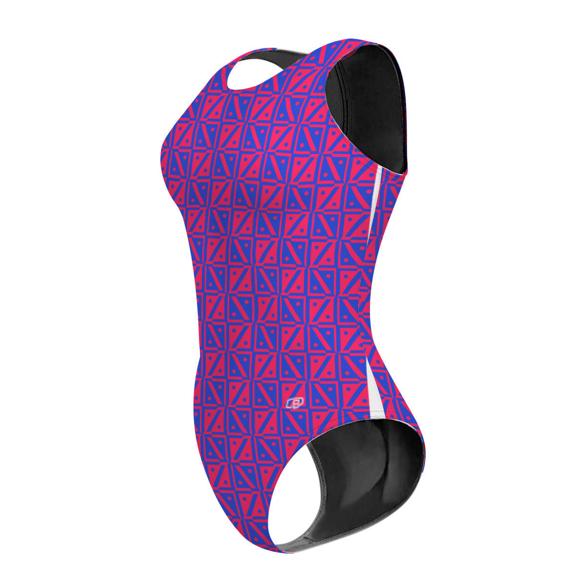 Diamond Grid Women's Waterpolo Swimsuit Classic Cut, view 4