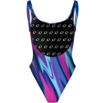 Amorphous Blur High Hip One Piece Swimsuit, view 2