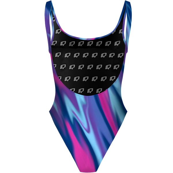Amorphous Blur High Hip One Piece Swimsuit, view 2