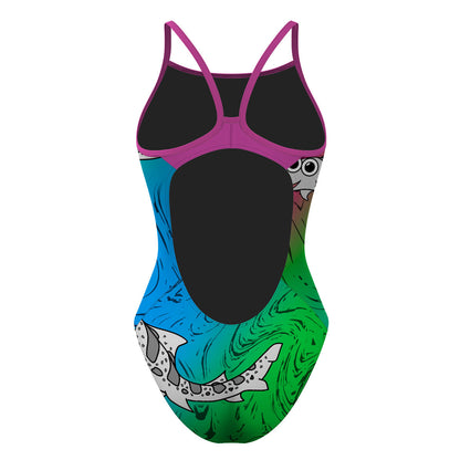 Sharkie SS Multicolor Dark (Michelle) - Skinny Strap Swimsuit