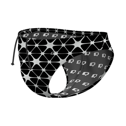 Stars 1 Black Silver - Waterpolo Brief Swimsuit