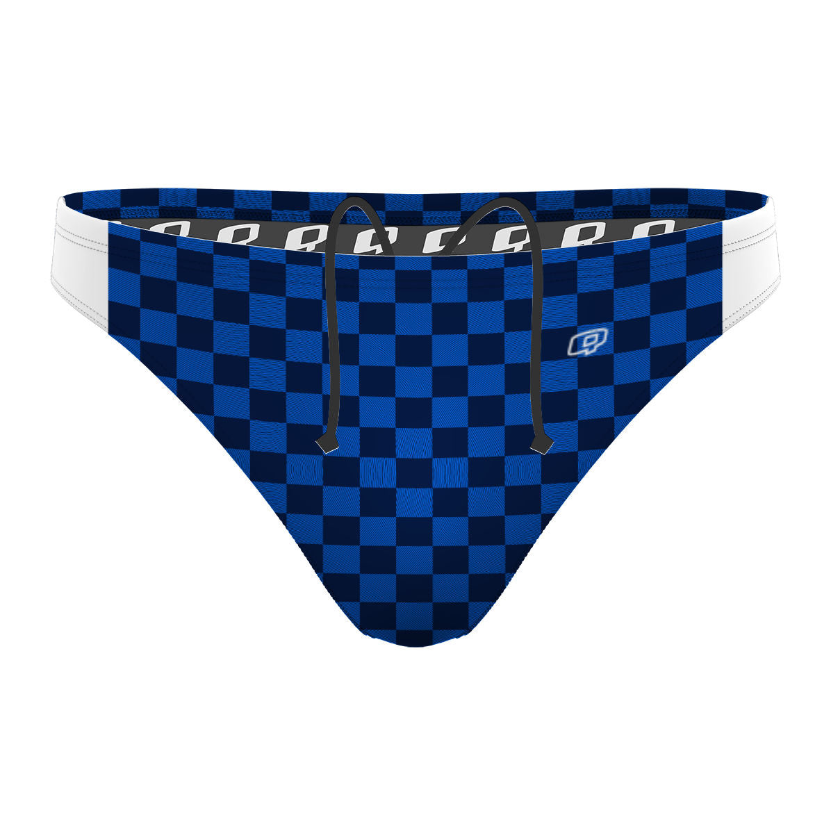 Blue Checkered - Waterpolo Brief Swimsuit