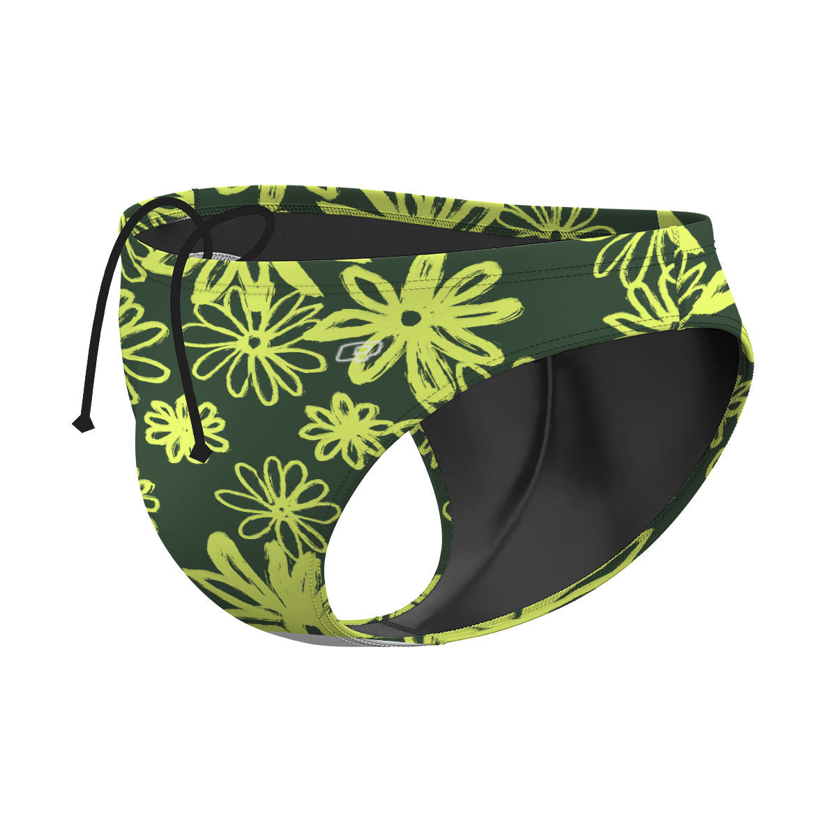 Neon Daisy Waterpolo Brief Swimsuit, view 4