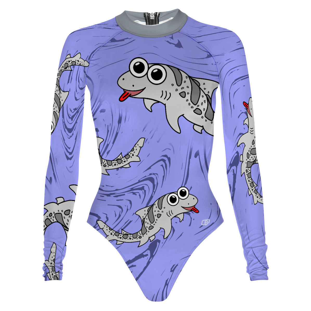 Sharkie Surf Suit Periwinkle (Tiff) - Surf Swimming Suit Classic Cut