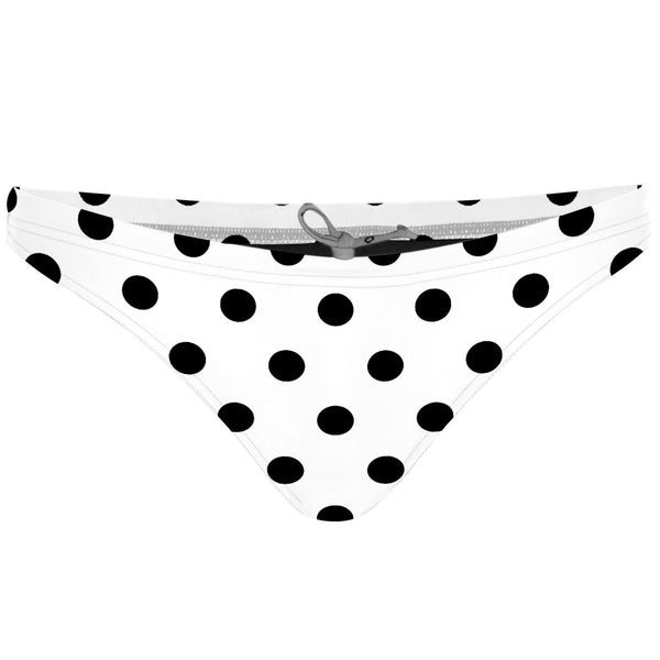 White-Black Polka Dots - Tieback Bikini Bottom