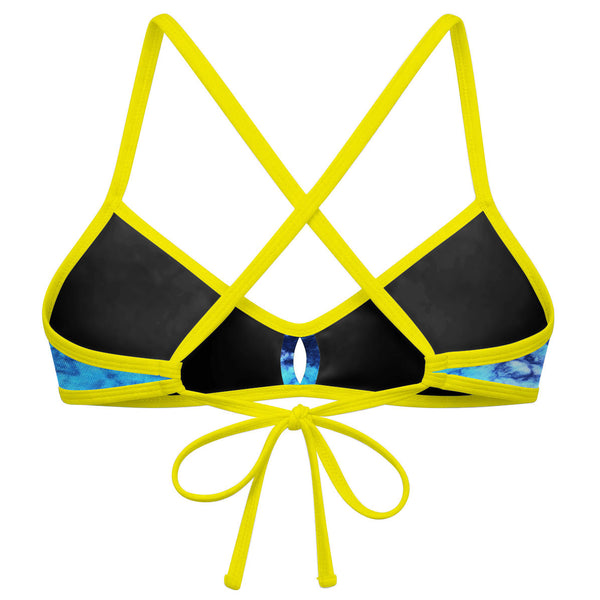 Tie Dye Blue Demi Tieback Bikini Top