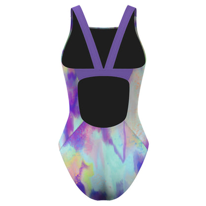 Bleeding Checks Classic Strap Swimsuit, view 2