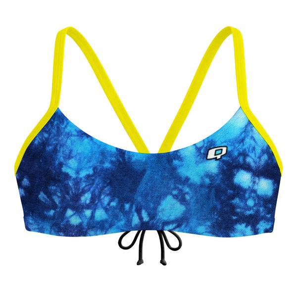 Tie Dye Blue Bandeau Bikini Top