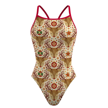 Reindeer Magic - Skinny Strap Swimsuit