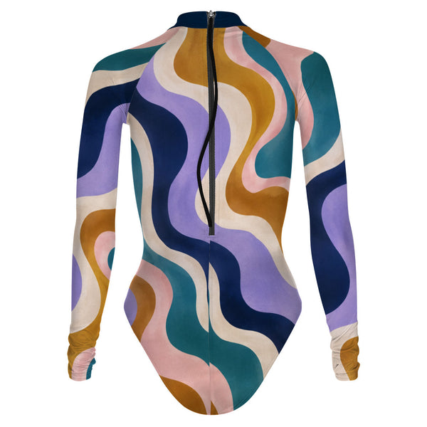 Retro Wave Surf Swimming Suit Classic Cut, view 2