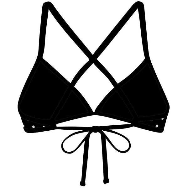 Black-White Polka Dots - Tieback Bikini Top