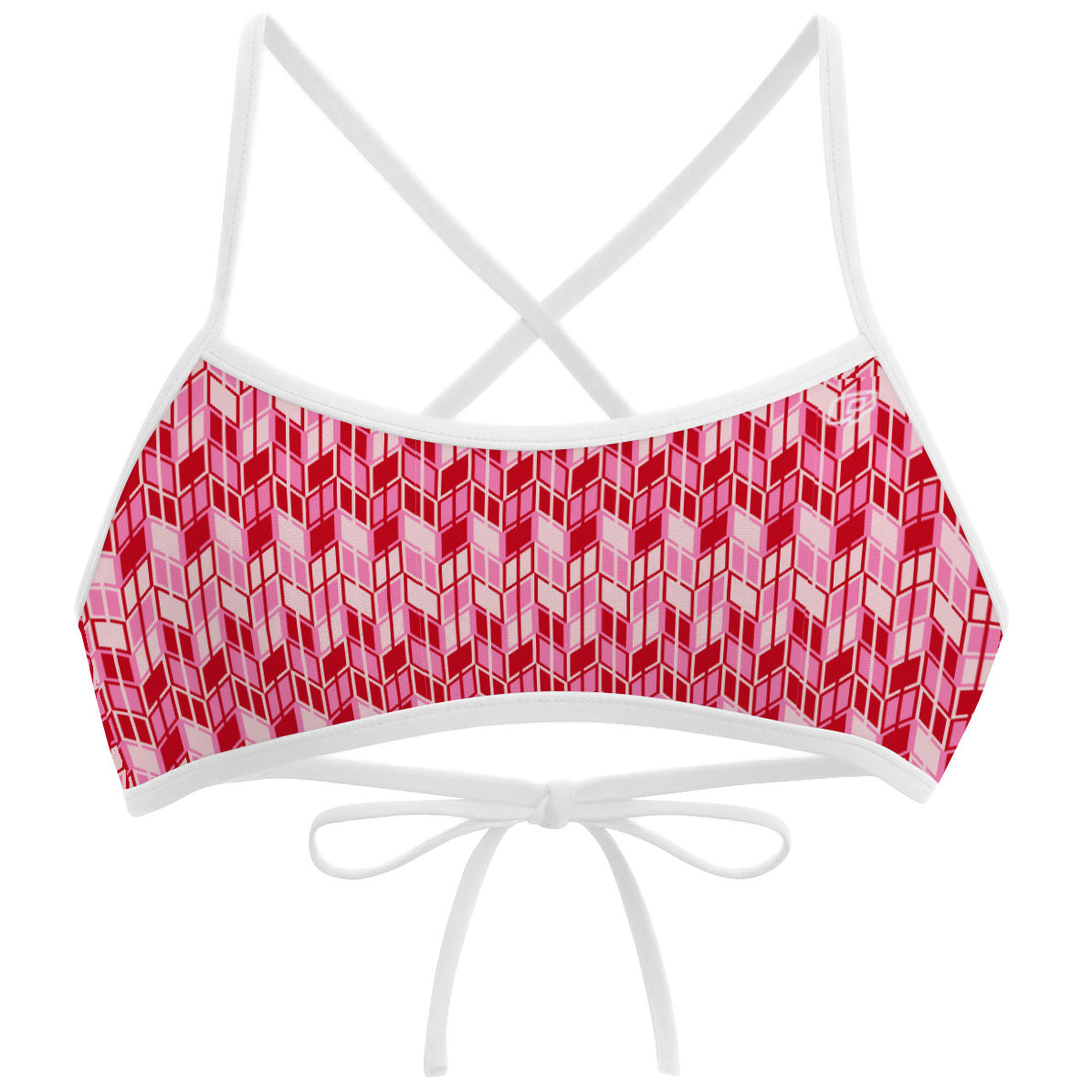 Red Ikat - Ciara Tieback Bikini Top