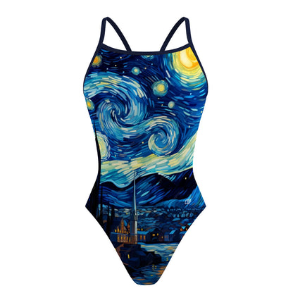 Noche estrellada - Sunback Tank Swimsuit