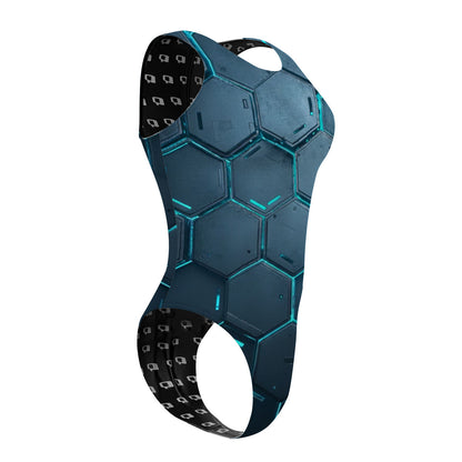 Blue Hex - Women's Waterpolo Swimsuit Cheeky Cut