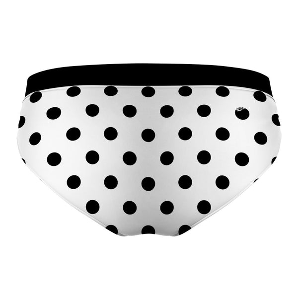 White Black Polka Dots - Classic Sports  Bikini Bottom