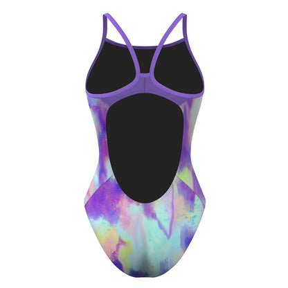 Bleeding Checks Skinny Strap Swimsuit, view 2