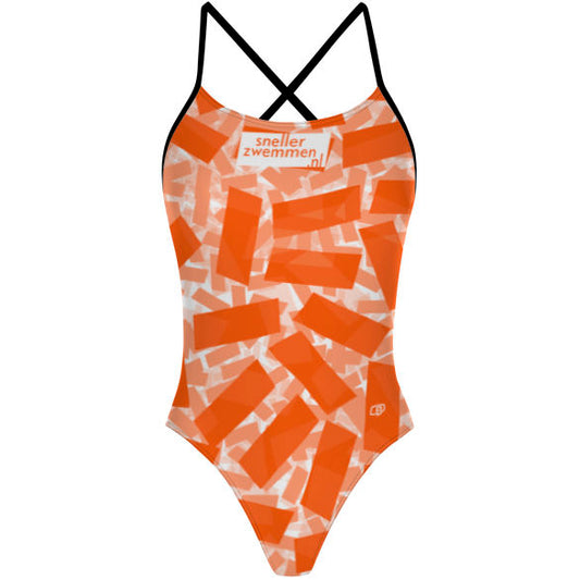 Skinny Strap contrast - "X" Back Swimsuit