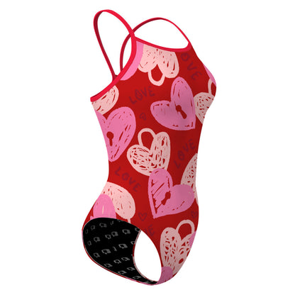 Heart lock - Skinny Strap Swimsuit