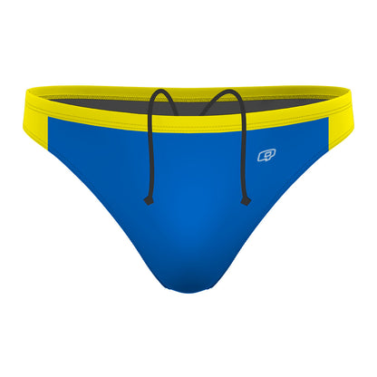 Yellow and Blue Contrast - Waterpolo Brief Swimsuit