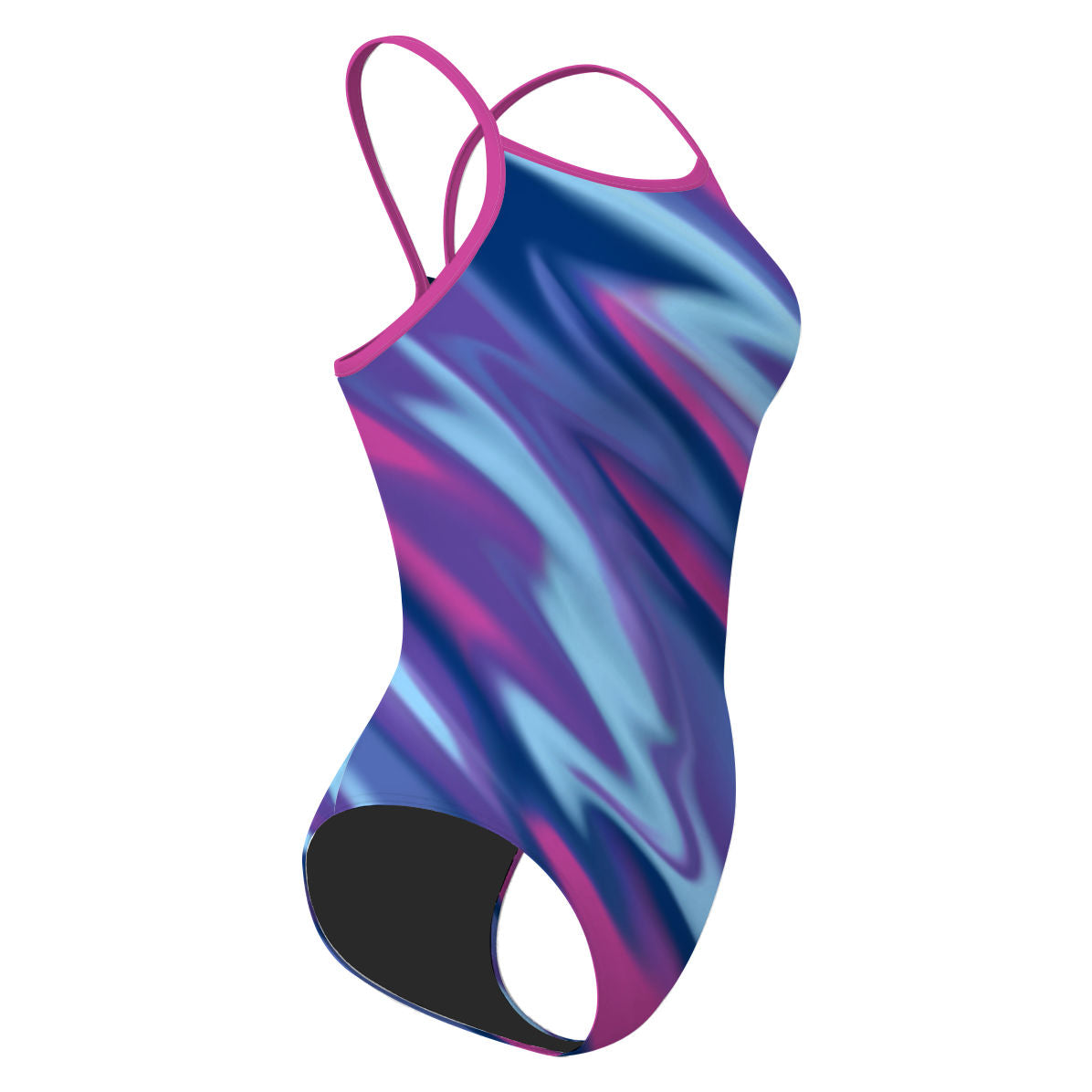 Amorphous Blur Skinny Strap Swimsuit, view 3