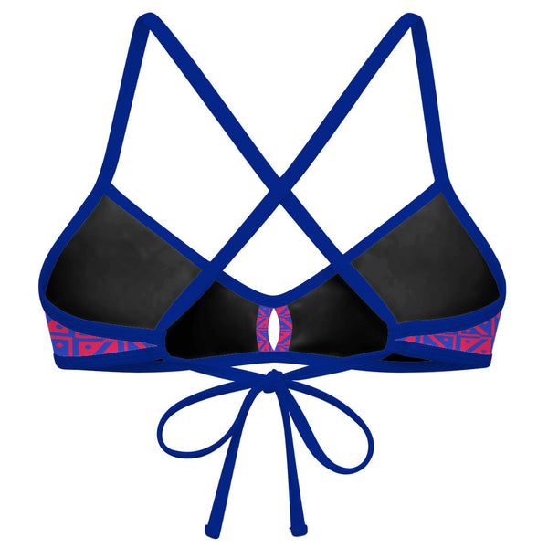 Diamond Grid Demi Tieback Bikini Top, view 2
