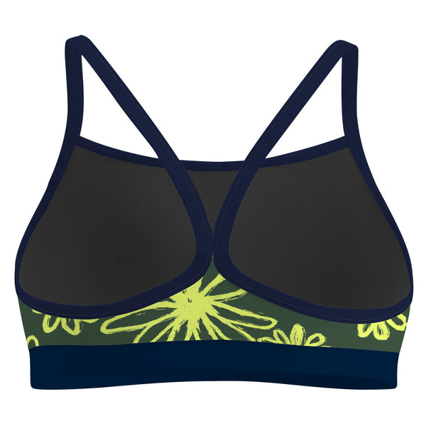 Neon Daisy Classic Sports Bikini Top, view 2