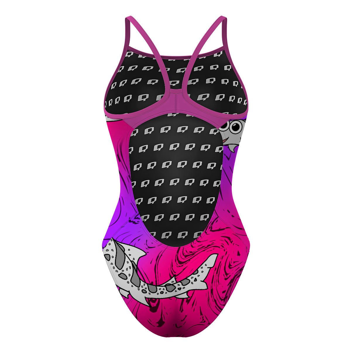 Sharkie Skinny Strap Purple Magenta Purple (Myhang) - Skinny Strap Swimsuit