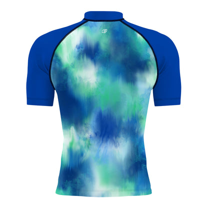 Abstract Particles - Men's Surf UPF50+ Short Sleeve Rash Guard
