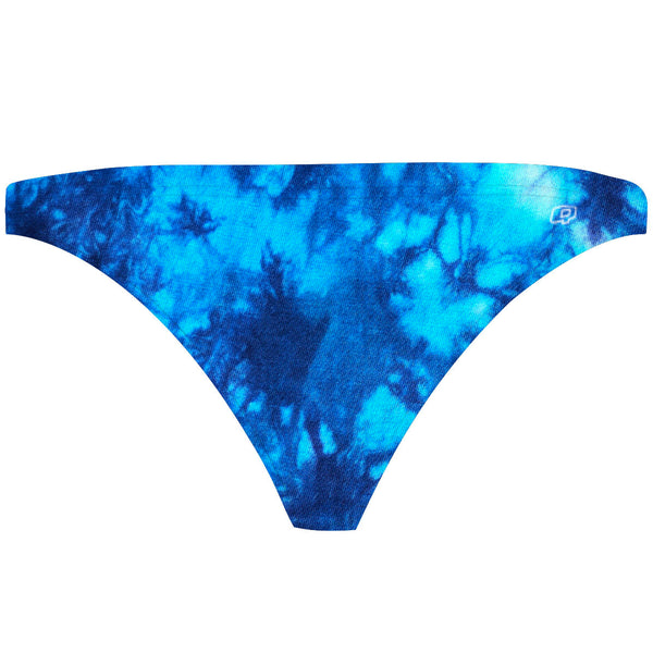 Tie Dye Blue Tieback Bikini Bottom