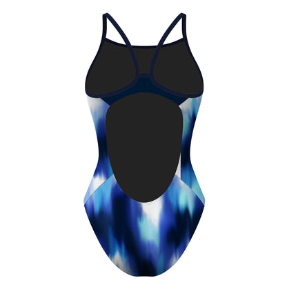 Marbled Movement - Skinny Strap Swimsuit