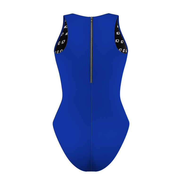 Classic Royal Blue - Solid Women's Waterpolo Swimsuit Classic Cut - PERSONALIZED