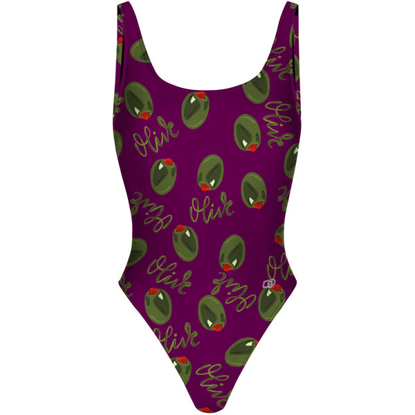 OliveQ - High Hip One Piece Swimsuit