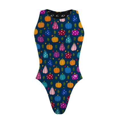 Groovy Gourds - Women's Waterpolo Swimsuit Cheeky Cut